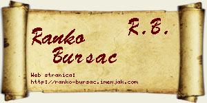 Ranko Bursać vizit kartica
